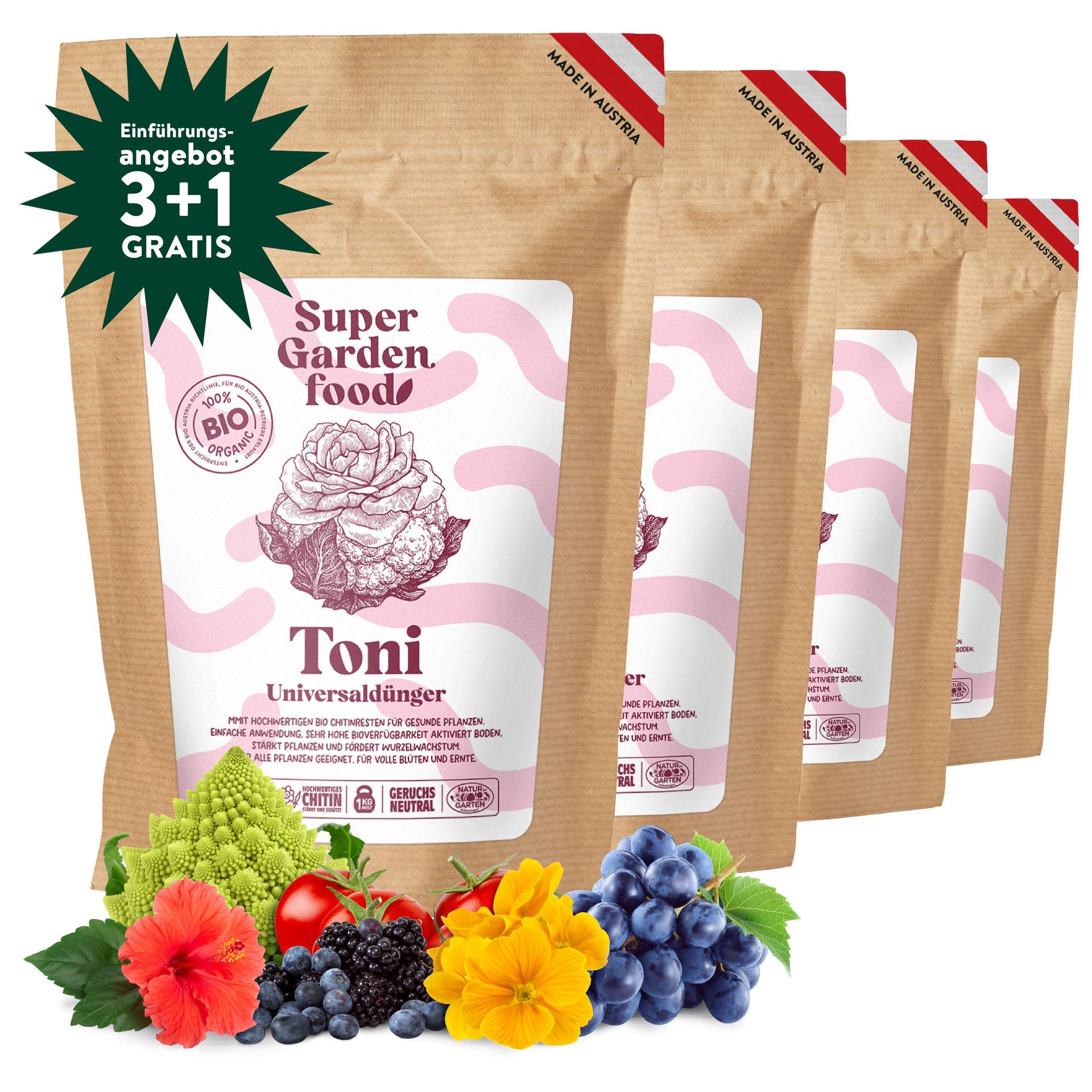 Toni Bio Universaldünger 3 kg + 1 kg Gratis – SuperGardenfood
